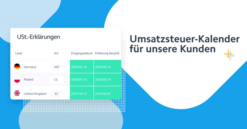 Neues Software-Feature: der Umsatzsteuer-Kalender!